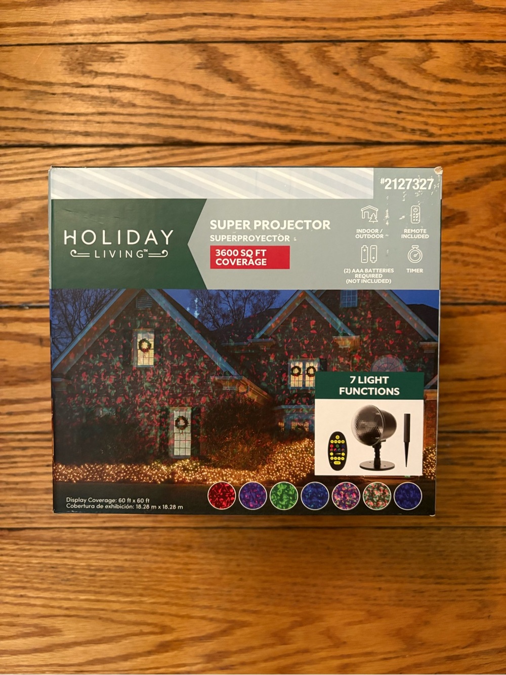 Holiday Living Projector Light Remote Timer 8 Color Function Halloween Christmas